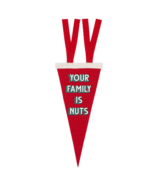 Your Family Is Nuts Red Mini Pennant