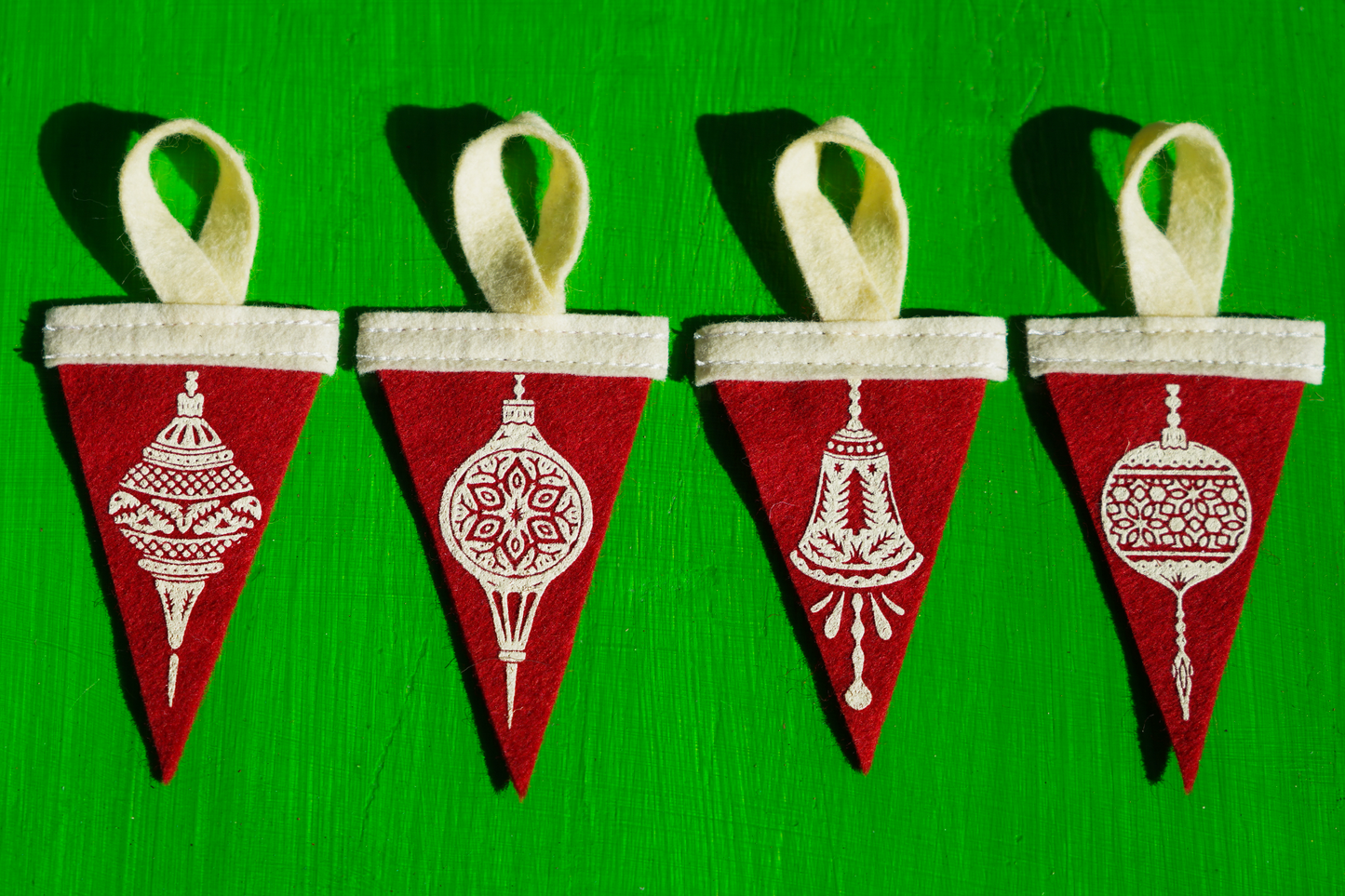 Illustrated Mini Ornament Pennant 4-Pack