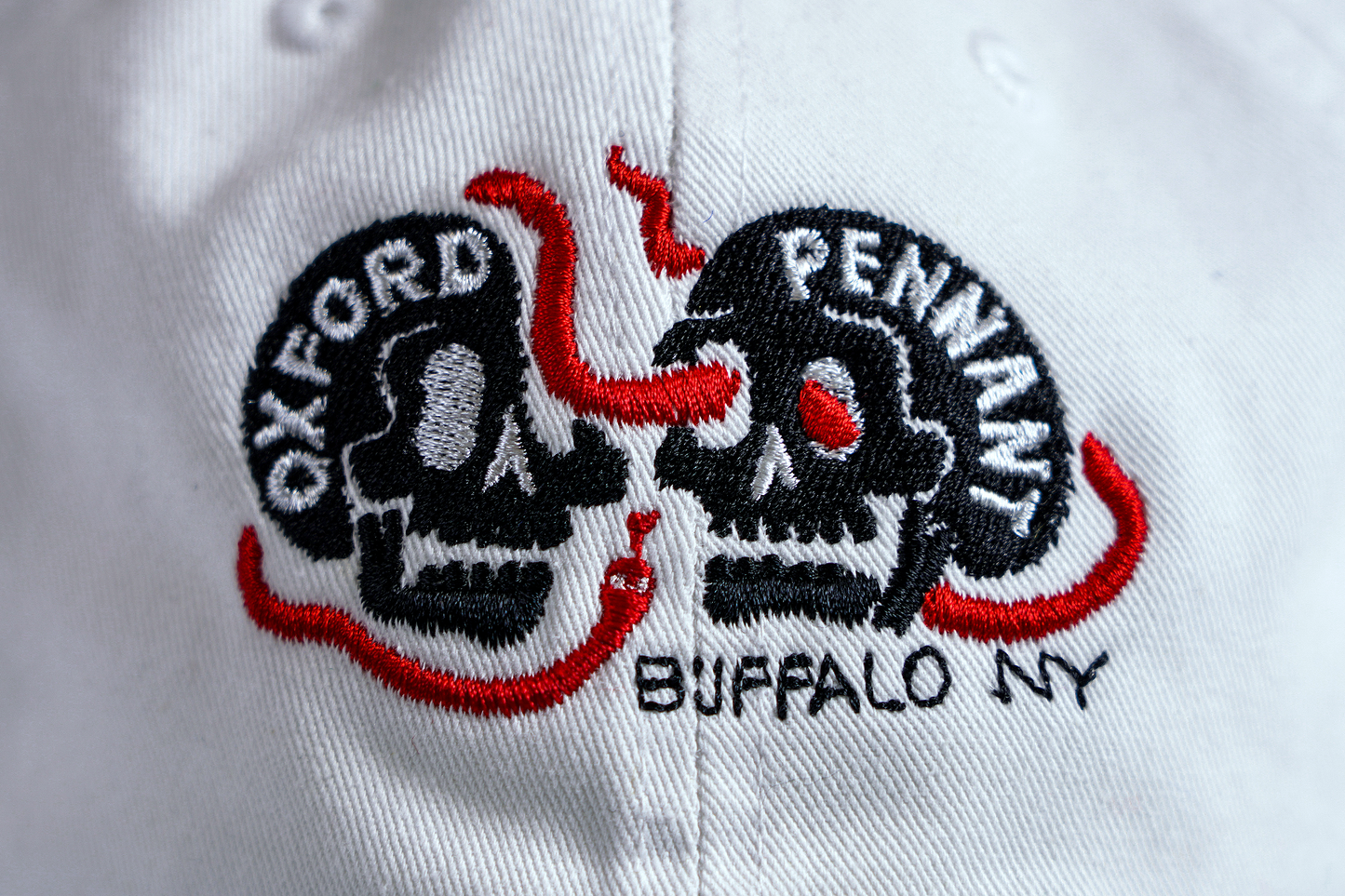 Oxford Pennant Skull White Dad Hat