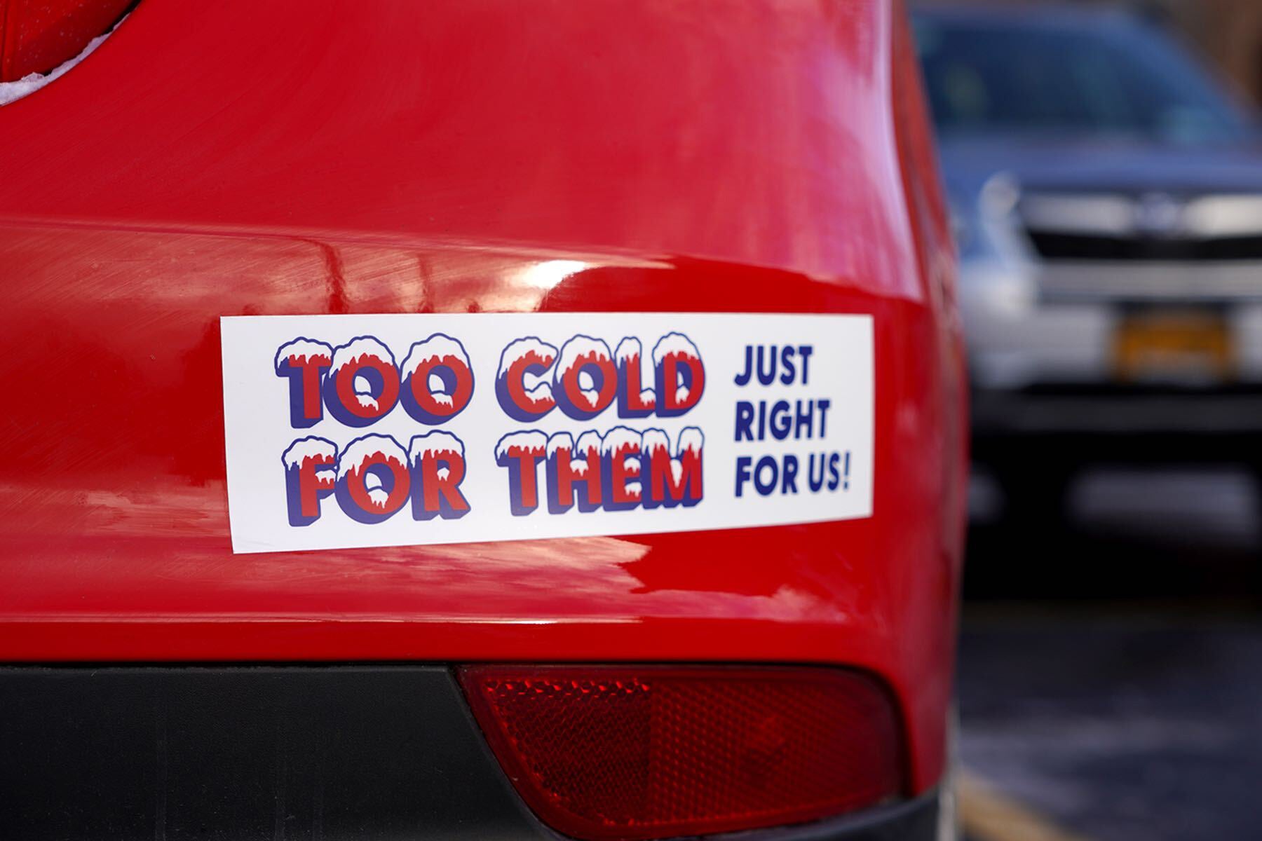 Too Cold For Them Just Right For Us Bumper Sticker