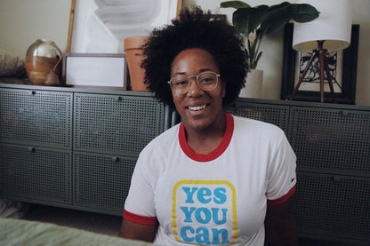 Kelle Hampton x Oxford Pennant - Yes You Can Adult Ringer Tee